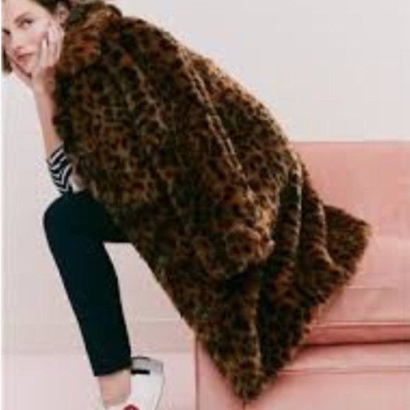 JCREW FAUX LEOPARD COAT SZ SMALL NWOT - Picture 5 of 8